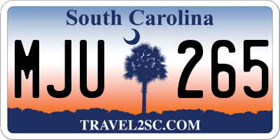 SC license plate MJU265