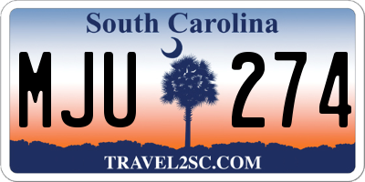 SC license plate MJU274