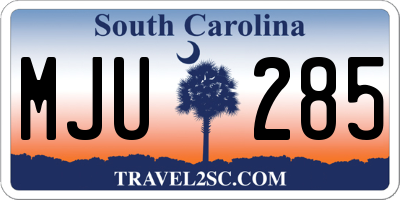 SC license plate MJU285