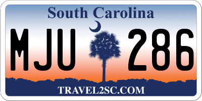 SC license plate MJU286