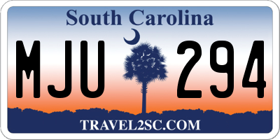 SC license plate MJU294