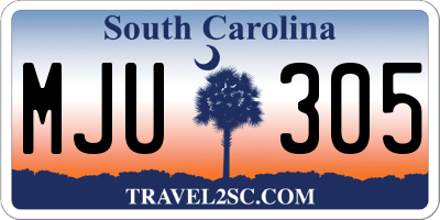 SC license plate MJU305