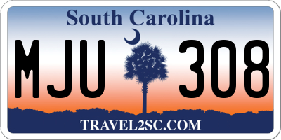 SC license plate MJU308