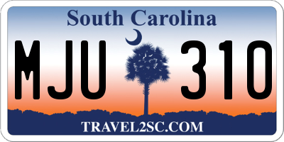 SC license plate MJU310