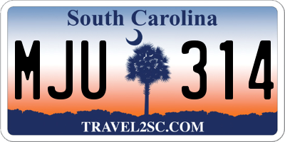 SC license plate MJU314