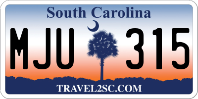 SC license plate MJU315