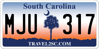 SC license plate MJU317