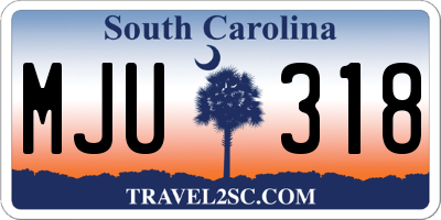 SC license plate MJU318