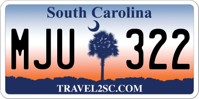 SC license plate MJU322