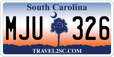 SC license plate MJU326