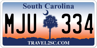 SC license plate MJU334