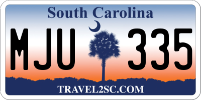 SC license plate MJU335