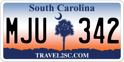 SC license plate MJU342