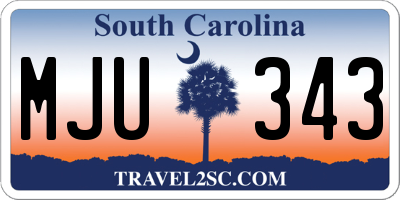 SC license plate MJU343