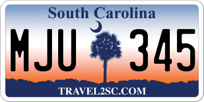 SC license plate MJU345