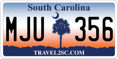 SC license plate MJU356