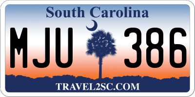 SC license plate MJU386