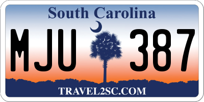 SC license plate MJU387