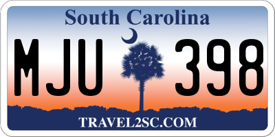 SC license plate MJU398