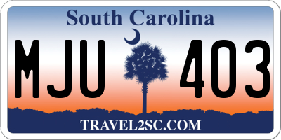 SC license plate MJU403