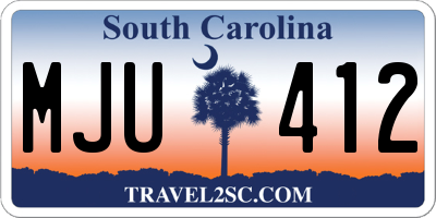 SC license plate MJU412