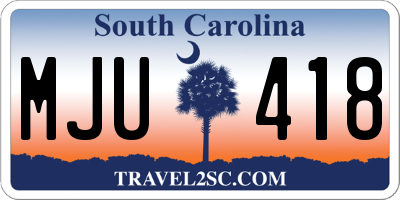 SC license plate MJU418