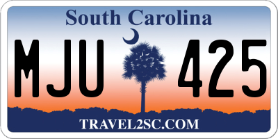 SC license plate MJU425