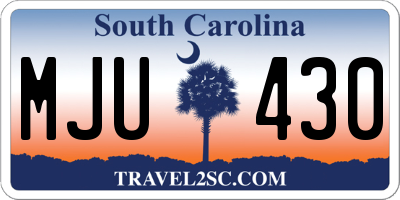 SC license plate MJU430