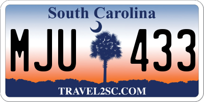 SC license plate MJU433