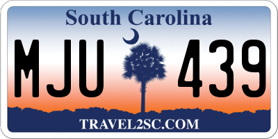 SC license plate MJU439