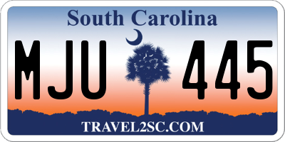 SC license plate MJU445