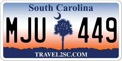 SC license plate MJU449