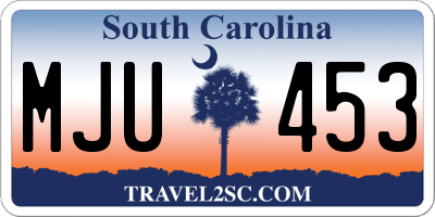 SC license plate MJU453