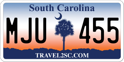 SC license plate MJU455