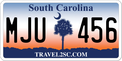 SC license plate MJU456