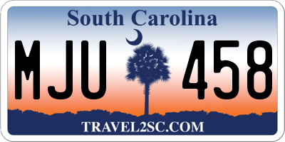 SC license plate MJU458