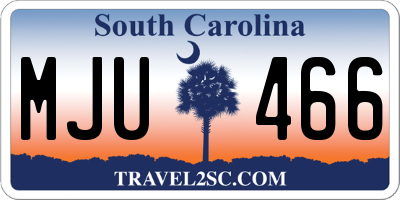 SC license plate MJU466