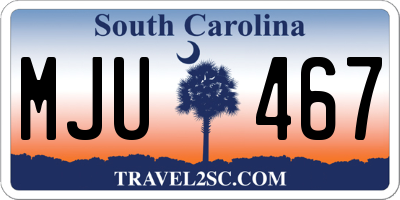 SC license plate MJU467