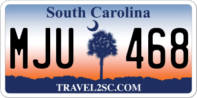SC license plate MJU468