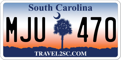 SC license plate MJU470