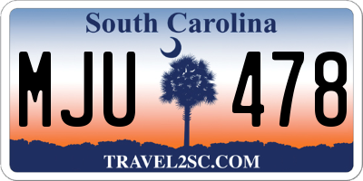 SC license plate MJU478