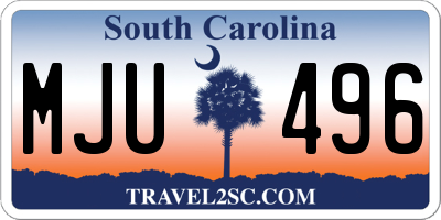 SC license plate MJU496
