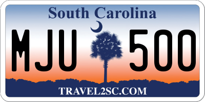 SC license plate MJU500