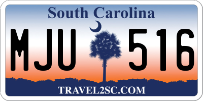 SC license plate MJU516