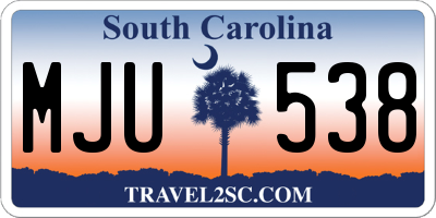 SC license plate MJU538