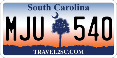 SC license plate MJU540