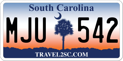 SC license plate MJU542