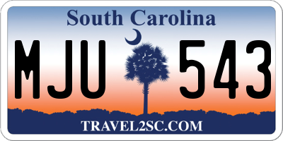 SC license plate MJU543