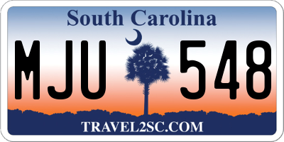 SC license plate MJU548