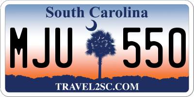 SC license plate MJU550